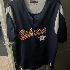 Houston Astros Jersey Men's Large Blue Orange True Fan MLB Baseball Jersey